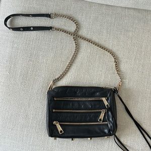 Rebecca Minkoff Moto 3 Zip Crossbody Bag - Black